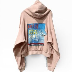Rare New Boys Lie OS Oversized Pink World Tour Spring Fling 1994 Graphic Hoodie